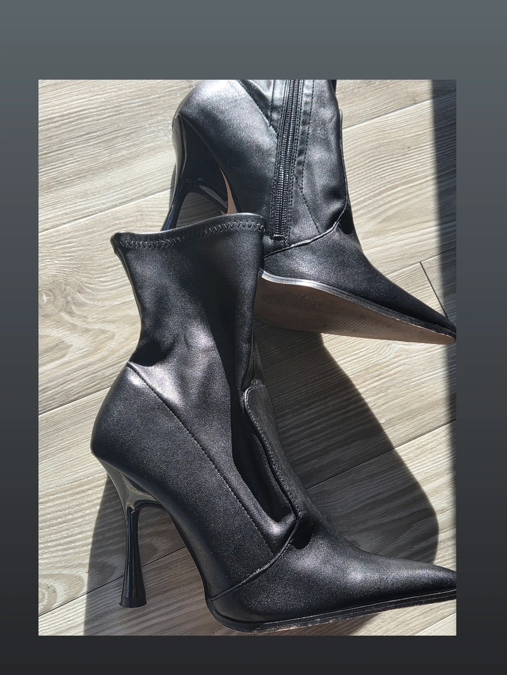 Black Stiletto Pointed-Toe Boot